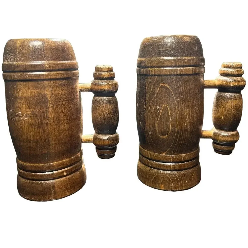 Wooden Beer Stein Salt & Pepper Shakers 4.5